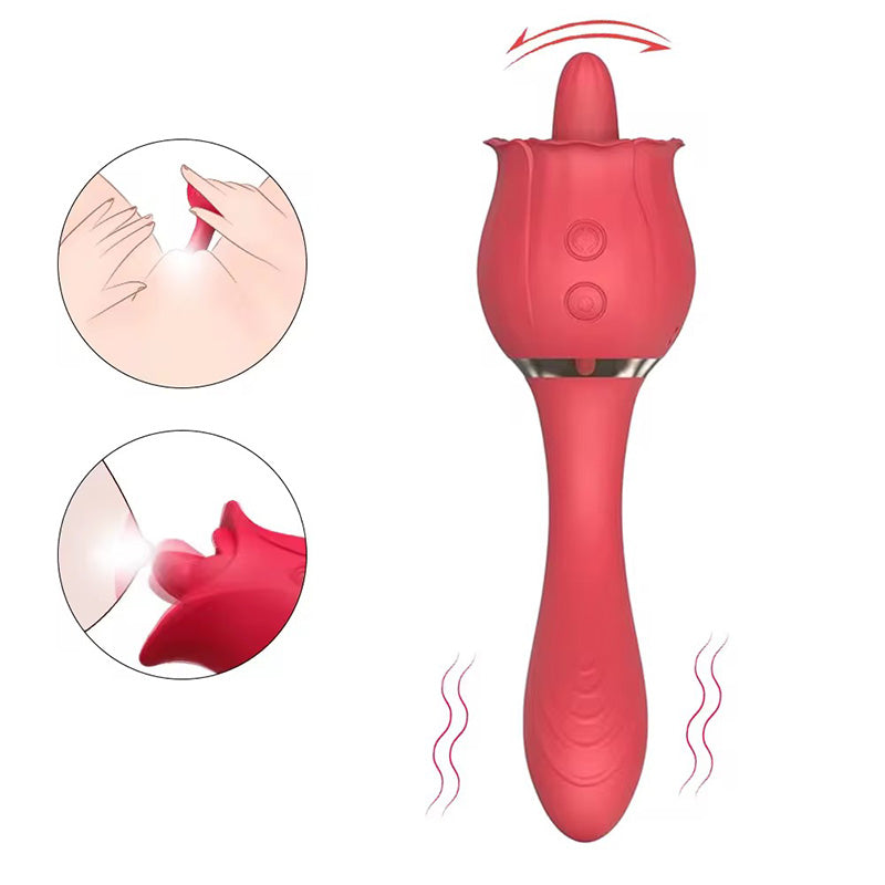 Rose Tongue-Licking Clitoral & Nipple Vibrator