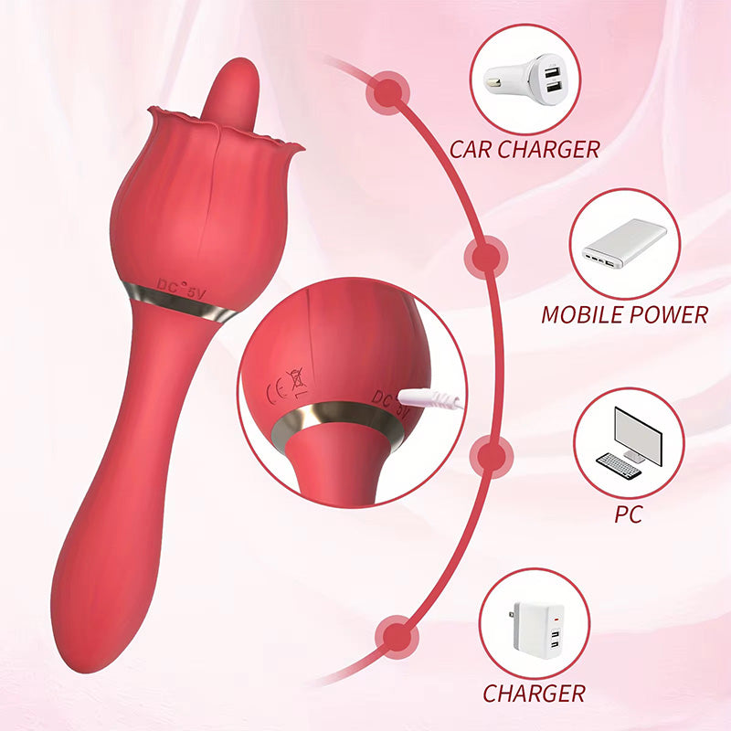 Rose Tongue-Licking Clitoral & Nipple Vibrator